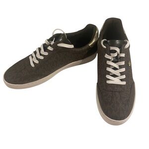 Michael Kors Women Scotty Lace Up Casual And Fashion Sneakers Size 8 Brown Gold